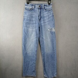 Wild Fable 90s Relaxed Straight Jeans Womens 00 Blue Denim Cotton Stretch Casual